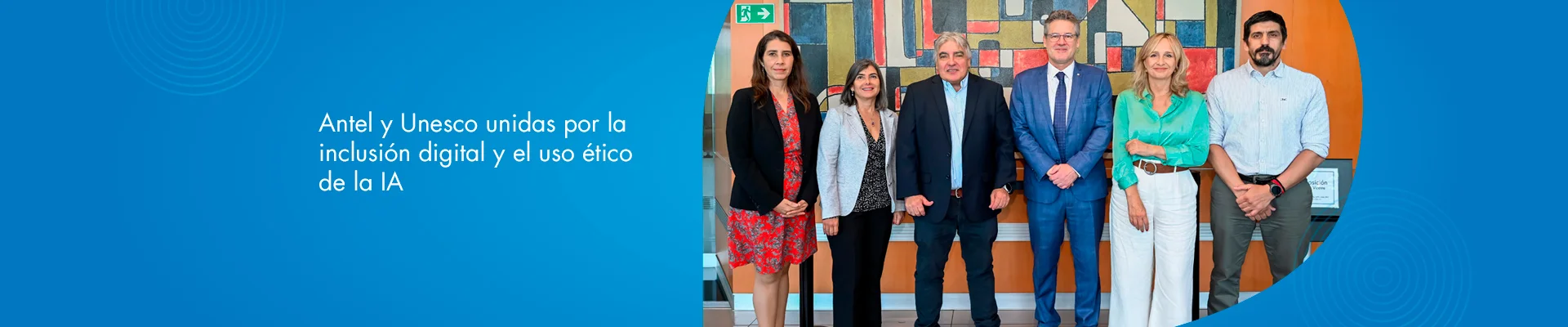 Banner ilustrativo sobre Antel y Unesco unidas por la inclusión digital y el uso ético de la IA