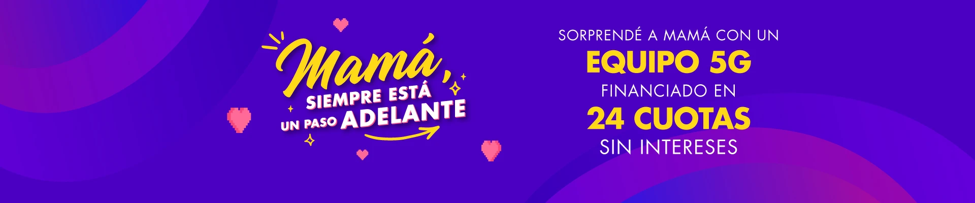 Banner ilustrativo sobre Mes mamá equipos 24 cuotas