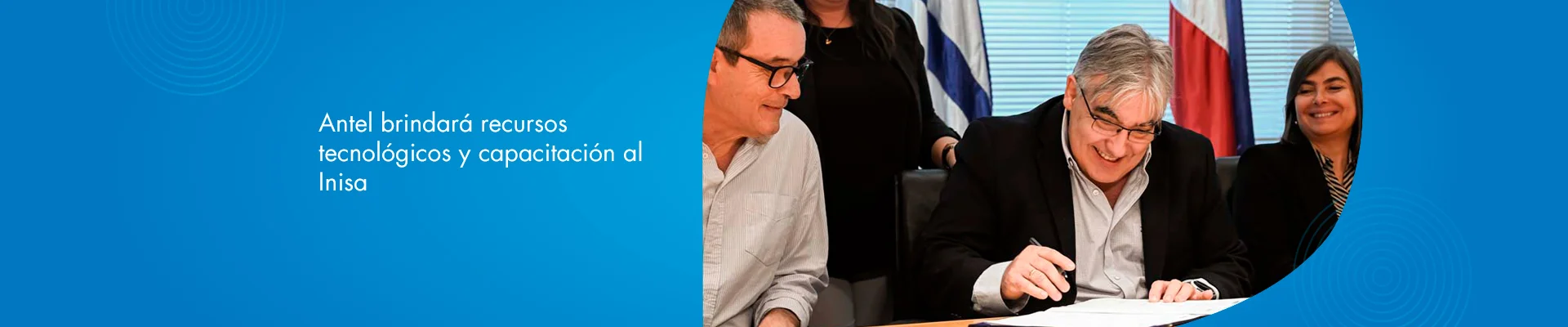Banner ilustrativo sobre Antel brindará recursos tecnológicos y capacitación al Inisa