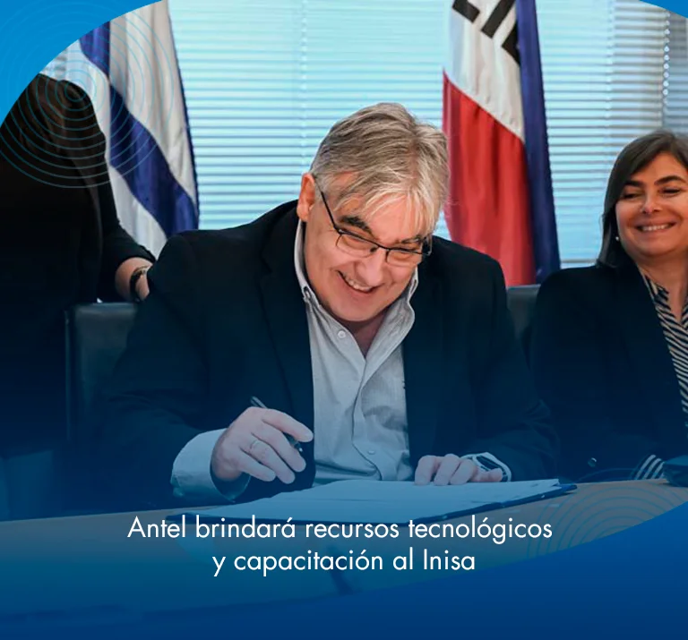 Banner ilustrativo sobre Antel brindará recursos tecnológicos y capacitación al Inisa
