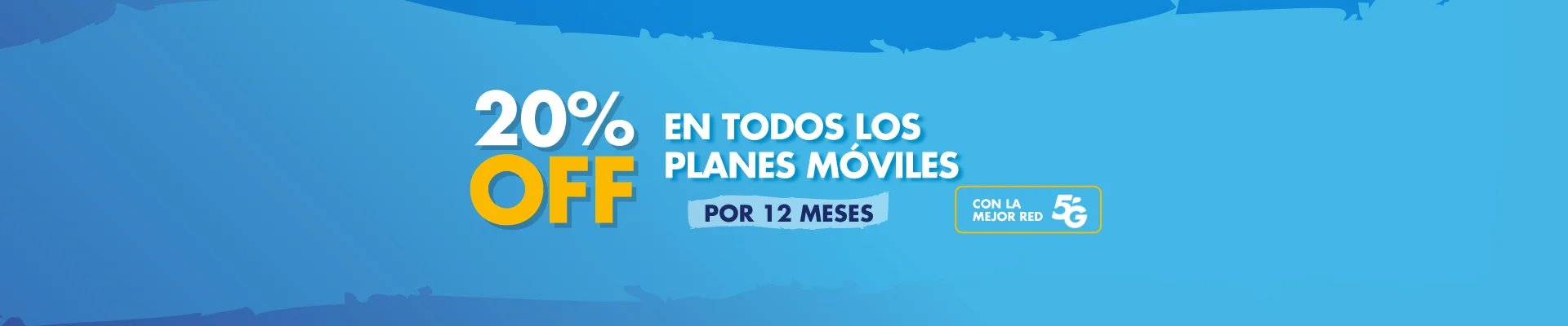 Banner ilustrativo sobre 20% OFF en planes móvil