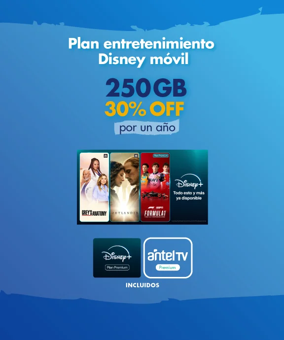 Banner ilustrativo sobre Plan Entretenimiento Disney móvil 30% OFF